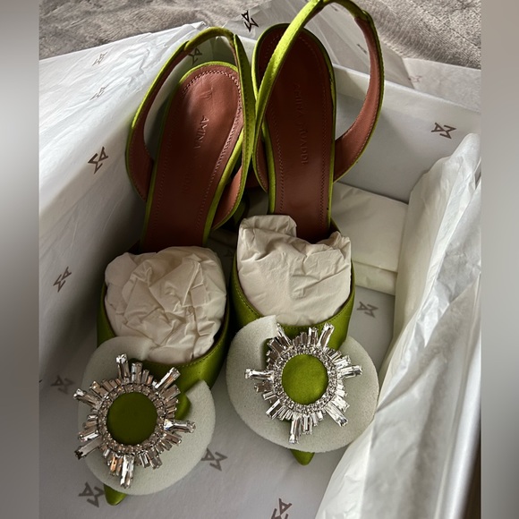 Amina Muaddi Begum Sling Black Pumps - Picture 1 of 6